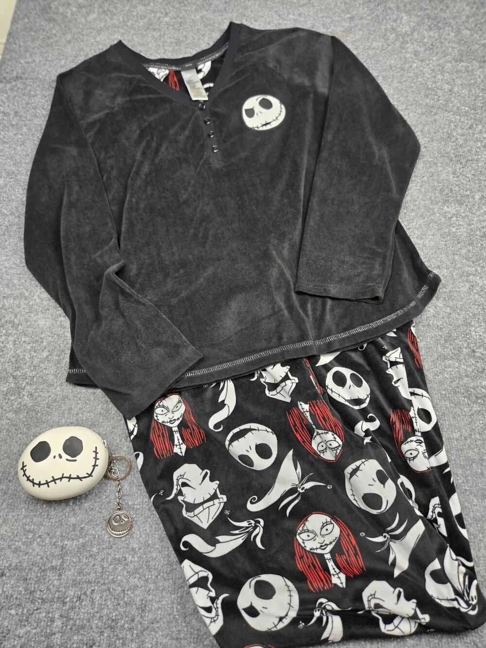 Disney Women's Velour Nightmare Before Xmas Large 2 Pc Sleepwear Set #1052